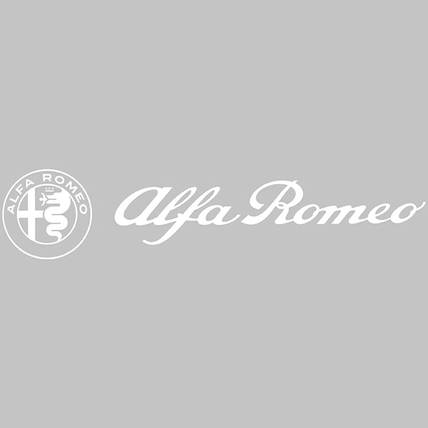 Alfa Romeo Logo & New Emblem Sticker(white/Die Cut/260mm)