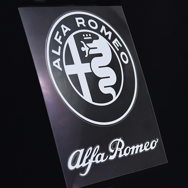 Alfa Romeo New Emblem & New Logo Stickers Set(White)