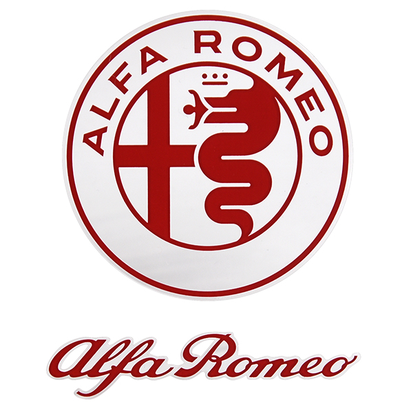 Alfa Romeo New Emblem & New Logo Stickers Set(Red)