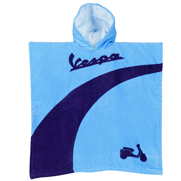 Vespa Official Beach Poncho for Kids(Light Blue/Purple)