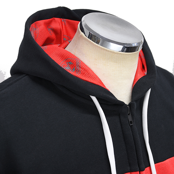 ABARTH Zip-Up Hoodie-Red Stripe-