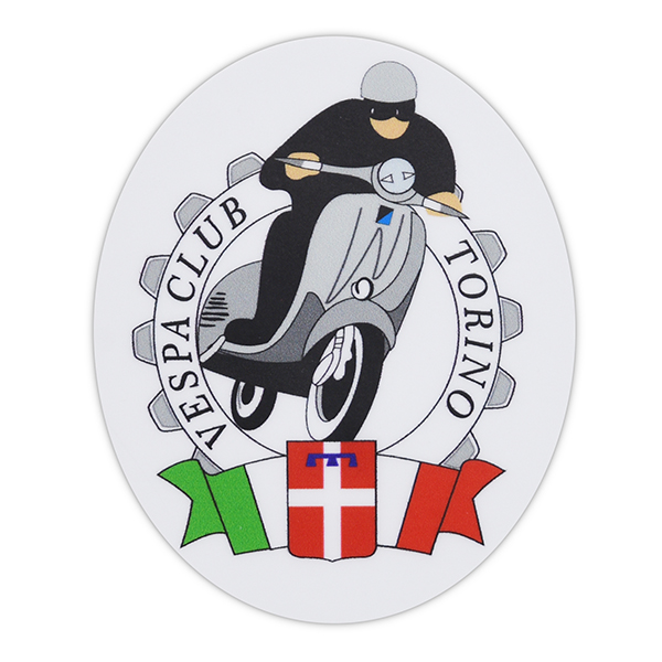 Vespa Club Torinoオーバル型ステッカー : イタリア自動車雑貨店