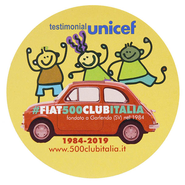 FIAT 500 CLUB ITALIA UNICEF 2019Sticker(Red)