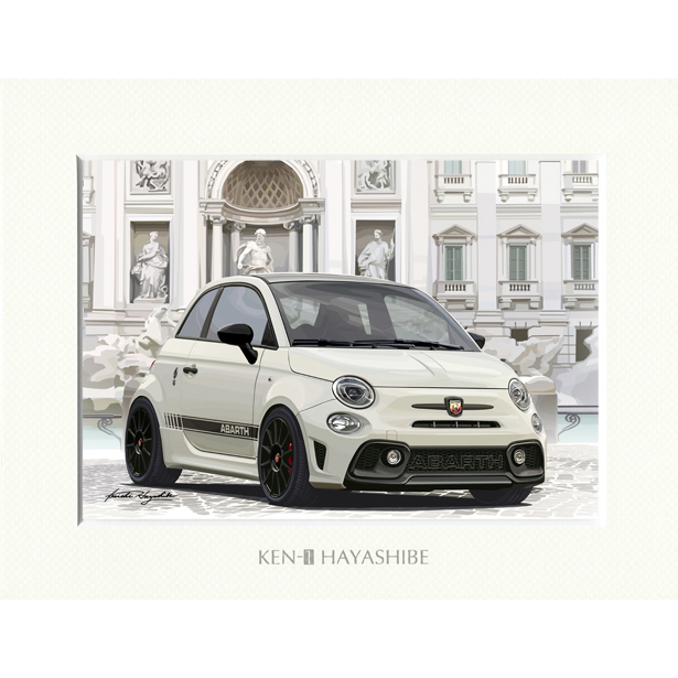 ABARTH1595-Series 4- (White) Illustration by Kenichi Hayashibe