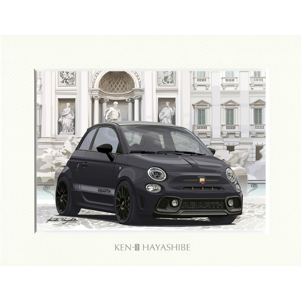 ABARTH1595-Series 4- (Black) Illustration by Kenichi Hayashibe