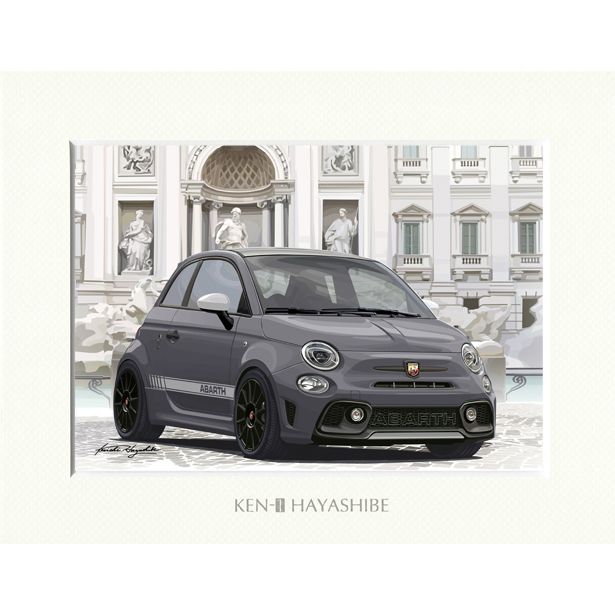 ABARTH1595-Series 4- (Gray) Illustration by Kenichi Hayashibe