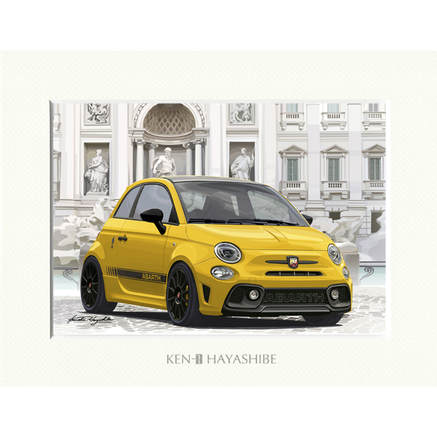 ABARTH1595-Series 4- (Yellow) Illustration by Kenichi Hayashibe