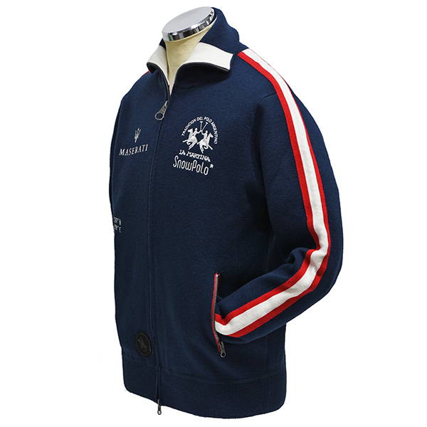 MASERATI Official La Martina Zip Up Knitted Felpa