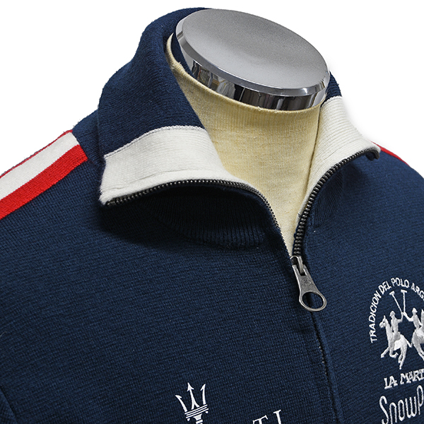 MASERATI Official La Martina Zip Up Knitted Felpa