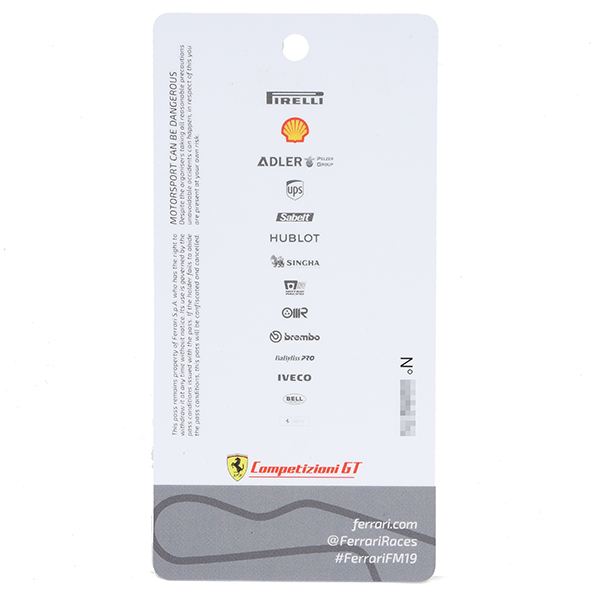 Ferrari Finali Mondiali Sticker& Paddock Pass Set.