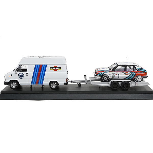 1/43 LANCIA Delta & MARTINI RACING Transporter Miniature Model with MIKI BIASION Signature