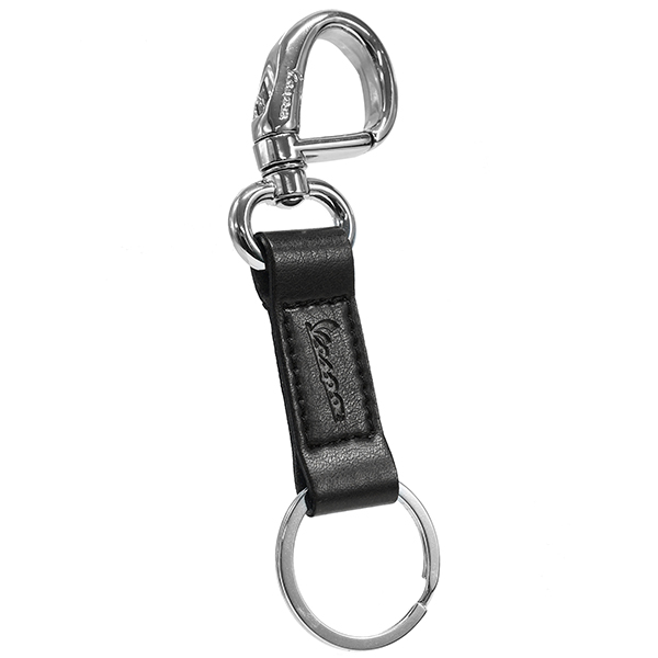 Vespa Official Carabina Leather Keyring(Black)