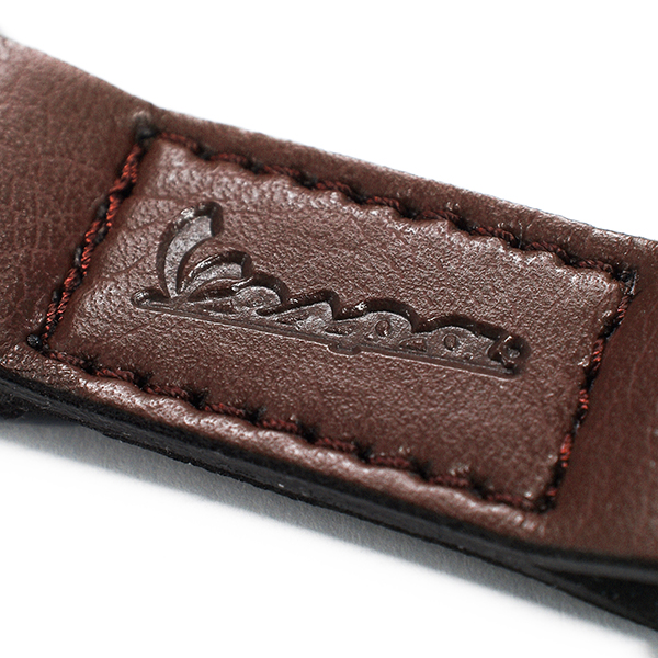 Vespa Official Carabina Leather Keyring(Brown)