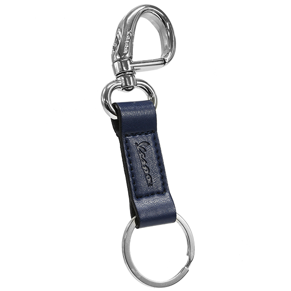 Vespa Official Carabina Leather Keyring(Navy)