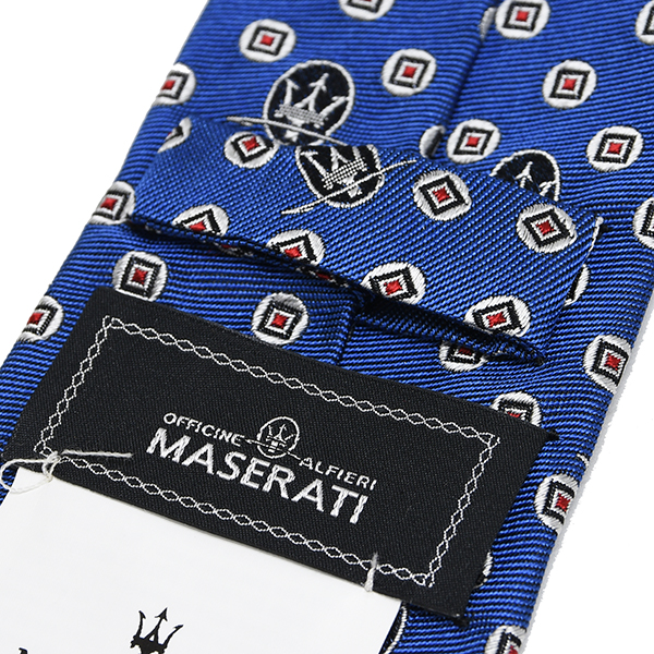 MASERATI Neck Tie(Blue/Red Square)