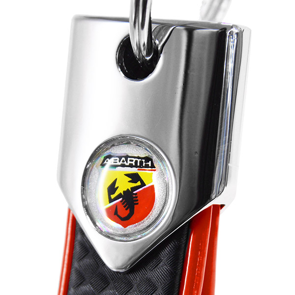 ABARTH Strap Shaped Keyring(Carbonlook/Red)