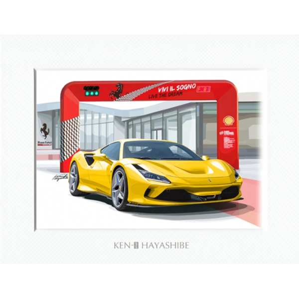 Ferrari F8 Tributo Illustration by Kenichi Hayashibe