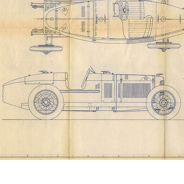 Alfa Romeo P2 1924 Blue Drawing Print