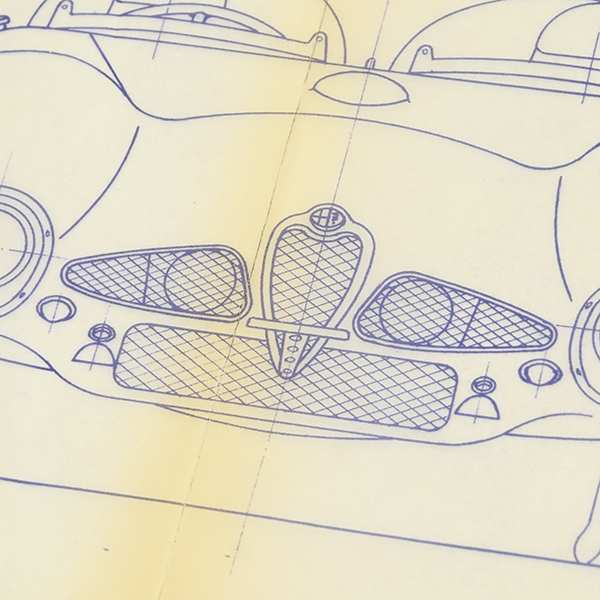 Alfa Romeo 6C 3000 CM Spider 1953 Blue Drawing Print