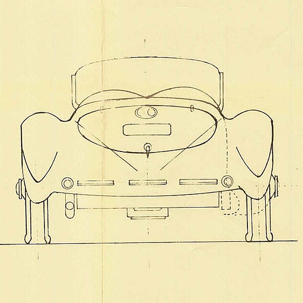 Alfa Romeo 6C 2500 SS Spider 1939 Blue Drawing Print