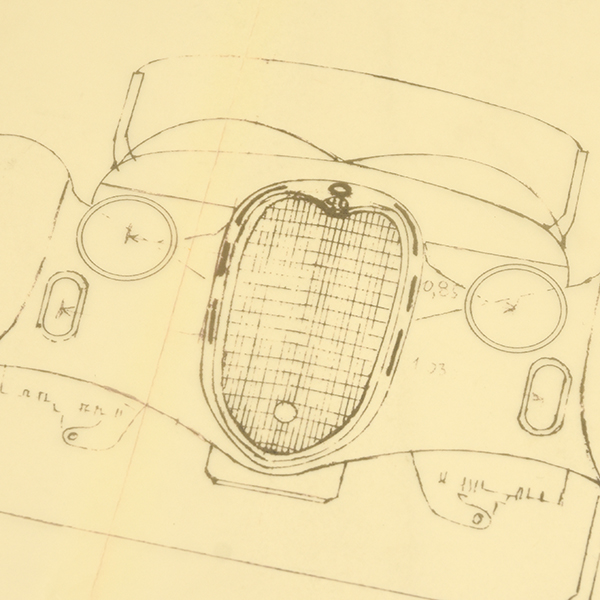 Alfa Romeo 6C 2500 SS Spider 1939 Blue Drawing Print