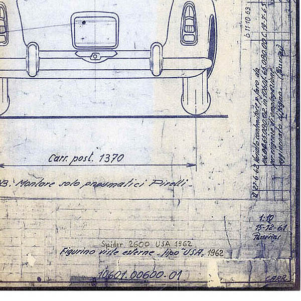 Alfa Romeo 2600 Spider USA 1962 Blue Drawing Print