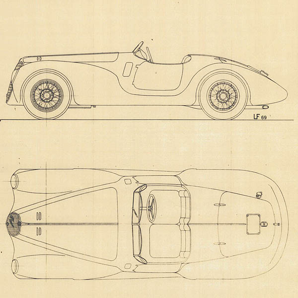 Alfa Romeo Spider 6C 2500 Super Sport 1940 Blue Drawing Print