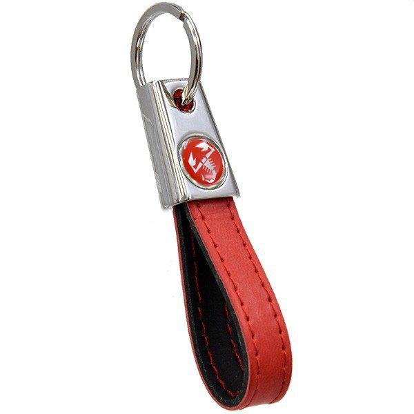 ABARTH Strap Shaped Keyring(Red Emblem/Red)