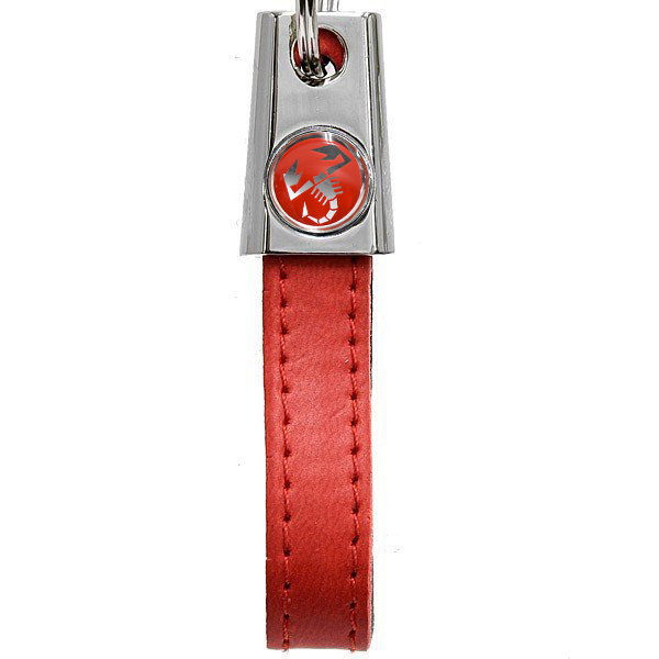 ABARTH Strap Shaped Keyring(Red Emblem/Red)