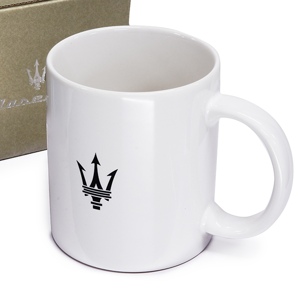 MASERATI Genuine New Logo & Emblem Mug Cup(White)<br><font size=-1 color=red>04/05到着</font>