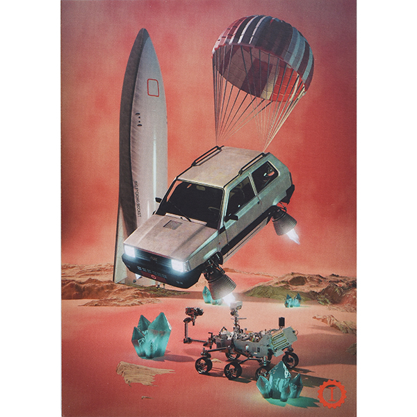 Garage Italia  Official FIAT PANDA integral-e Postcard (ON MARS)