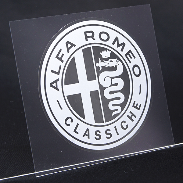 Alfa Romeo Classiche Sticker (White / Clear Base)