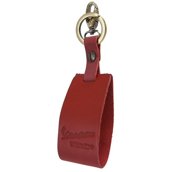 Vespa Official Leather Keyring-Racing Sixty-(Red)