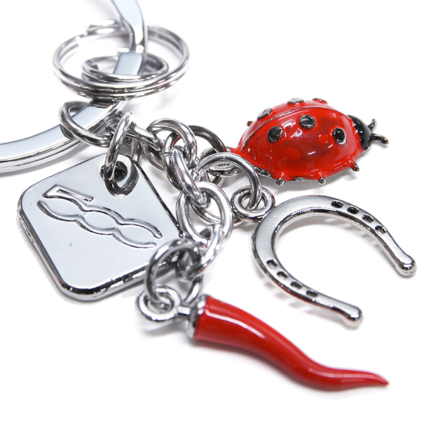 FIAT Official 500 Charm Keyring(Ladybugs/Horseshoe/capsicum)