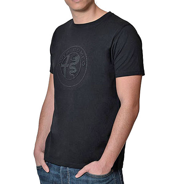 Alfa Romeo Official 110th Anniversary Embossed Emblem T-shirts (Black)