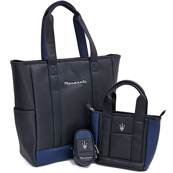 MASERATI Round Tote Bag(Black/Navy)