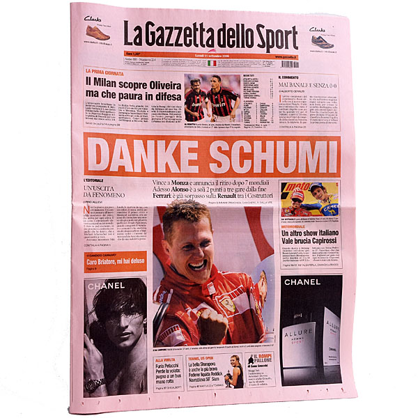 La Gazzetta dello Sport 2006.9.11  M.Schumacher retirement announcement