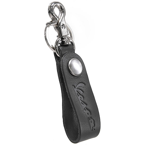 Vespa Official Natural Leather Straptype Keyring (Black Blue Red Natural)