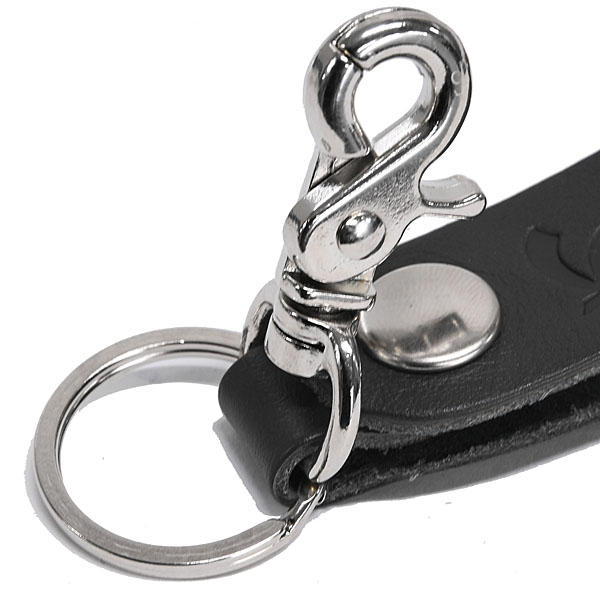 Vespa Official Natural Leather Straptype Keyring (Black Blue Red Natural)