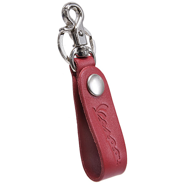 Vespa Official Natural Leather Straptype Keyring (Black Blue Red Natural)