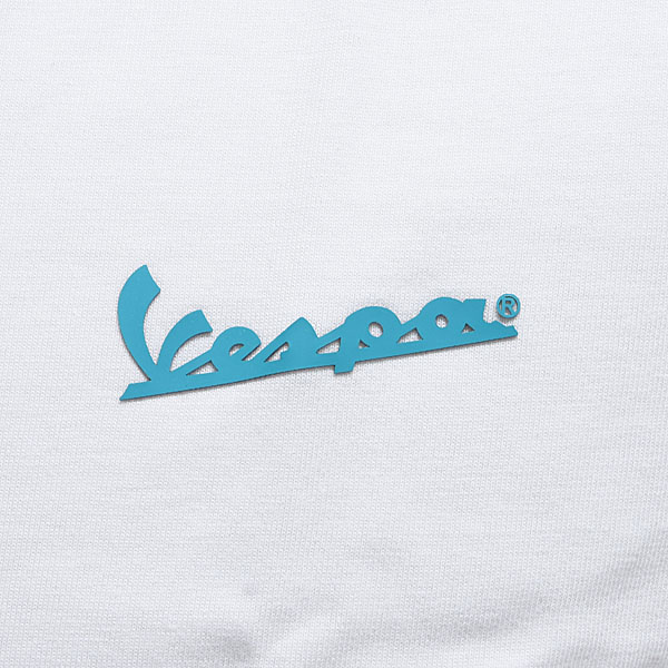 Vespa Official T-Shirts -PRIMAVERA-(White/Blue Logo)