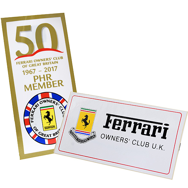 Ferrari Owners Club U.K. Sticker Set : Italian Auto Parts & Gadgets Store