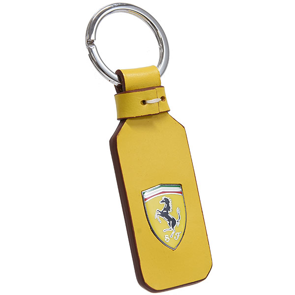 Ferrari Genuine Leather Base SF Key Ring (Yellow)