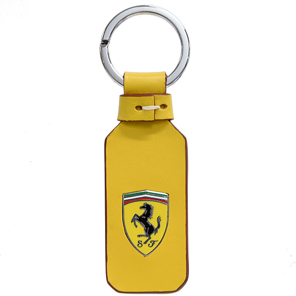 Ferrari Genuine Leather Base SF Key Ring (Yellow)