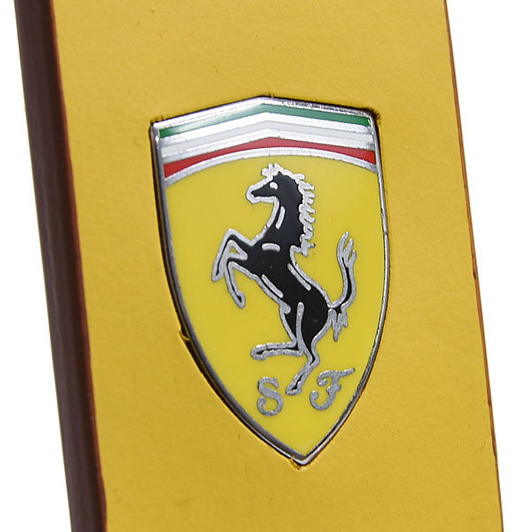 Ferrari Genuine Leather Base SF Key Ring (Yellow)