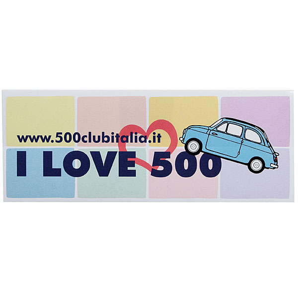 FIAT 500 CLUB ITALIA  "I LOVE500" Sticker