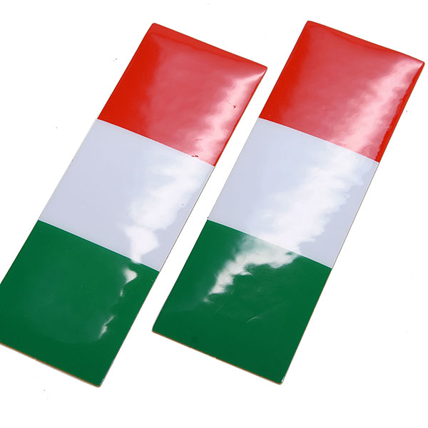 Italian Flag Plastic Stickers (set of 2)