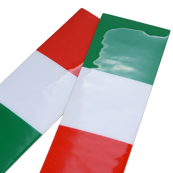 Italian Flag Plastic Stickers (set of 2)