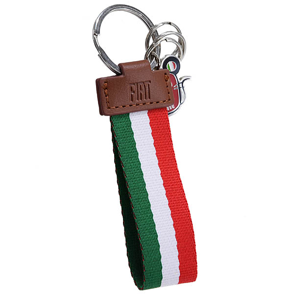 FIAT Genuine Tricolor Fabric Strap Keyring