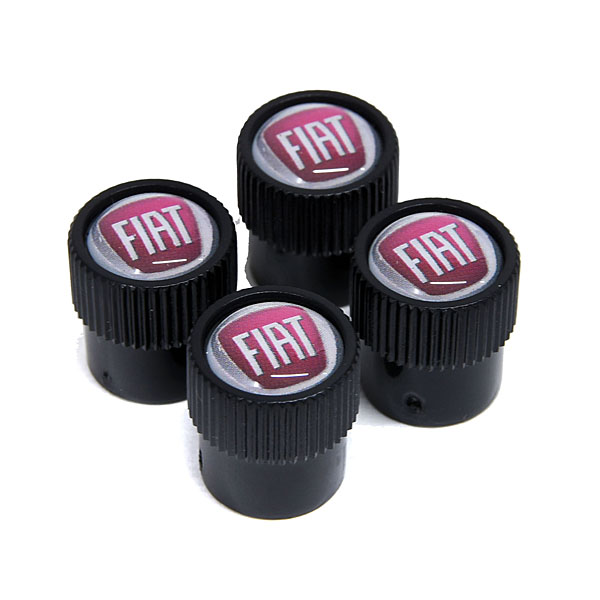 FIAT Wheel Valve Caps (Black/ FIAT Emblem)